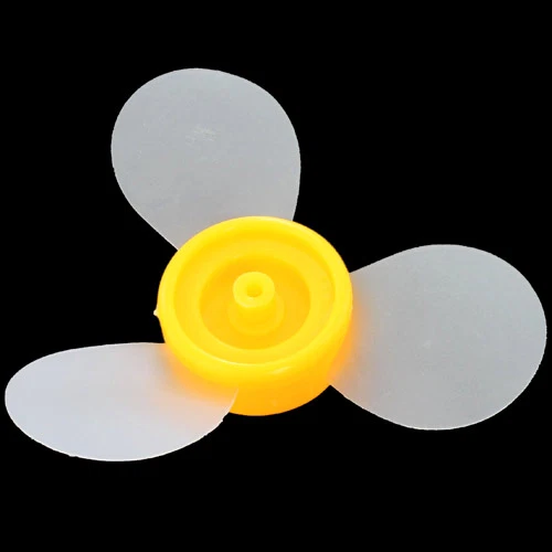 yellow hand-cranked fan three-blade propeller.