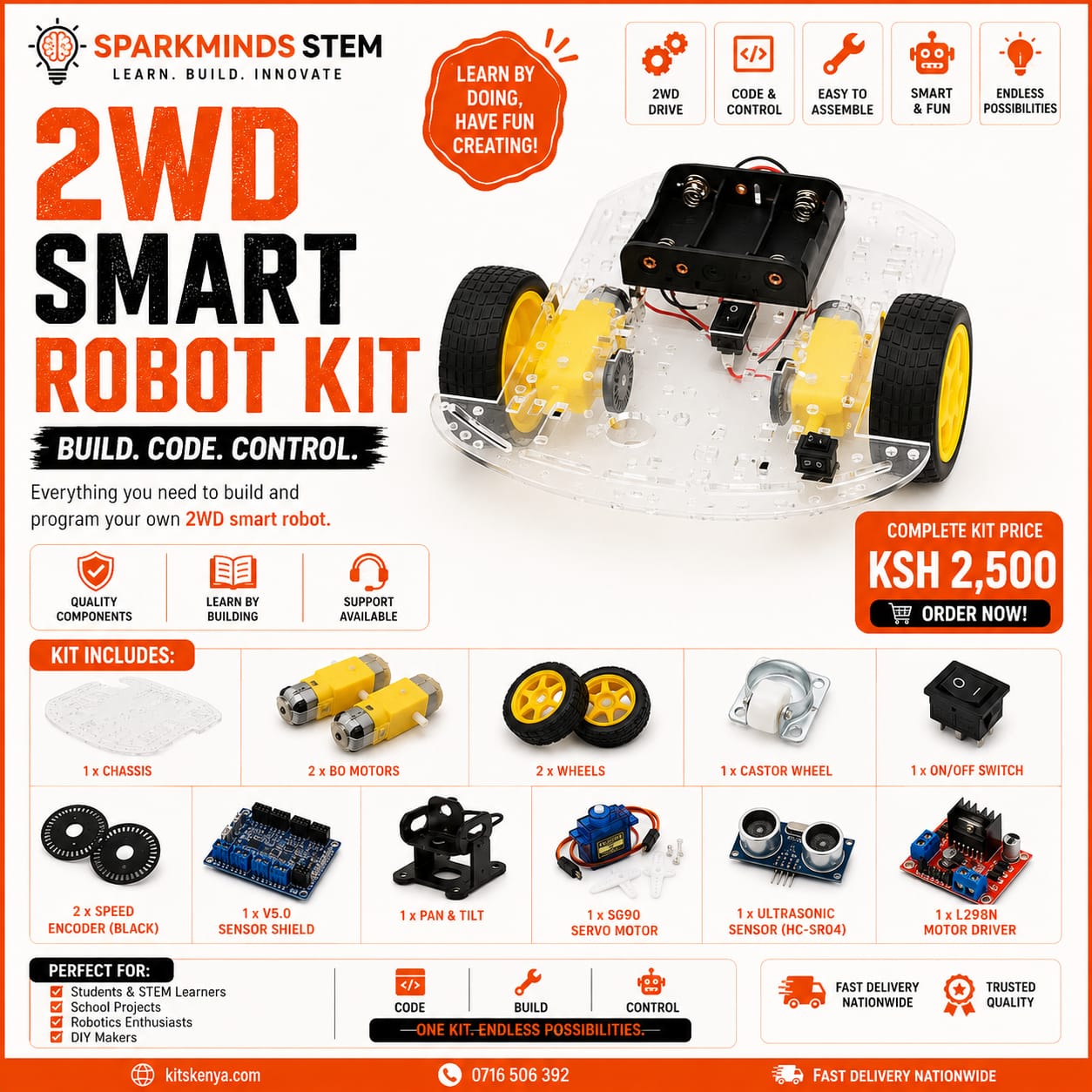 2wd smart car robot kit