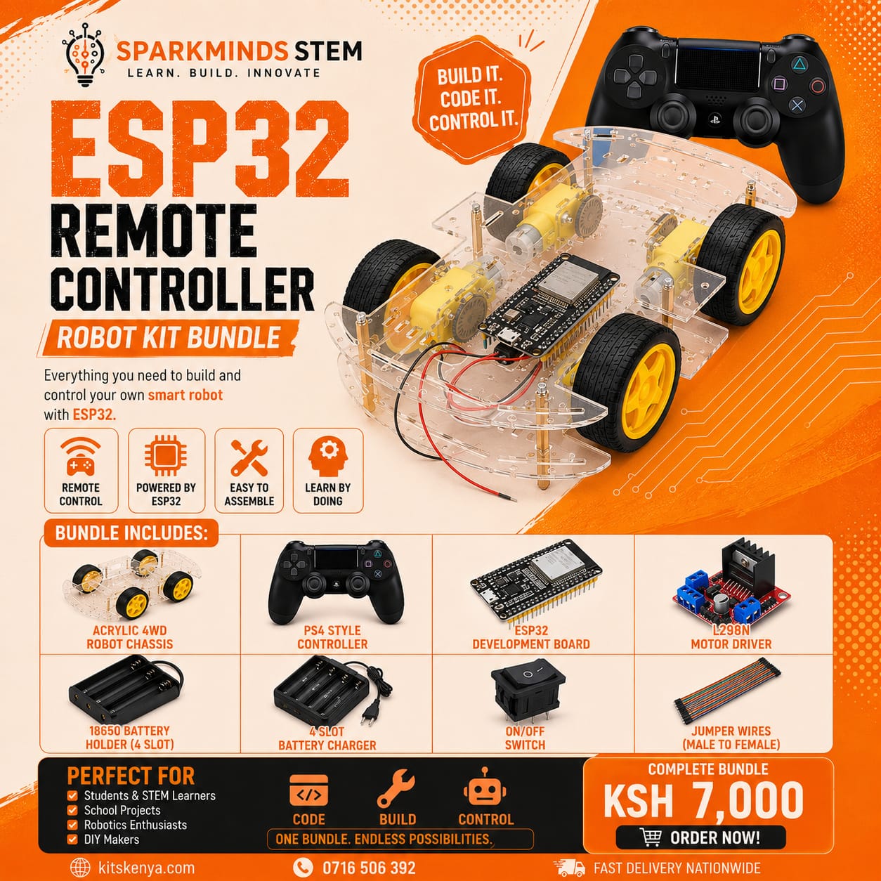 Esp32 remote controller 4wd chassis